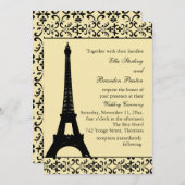 Tres Paris Faire-part de mariage (jaune) (Devant / Derrière)