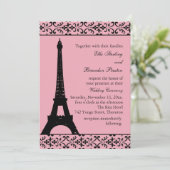 Tres Paris Faire-part de mariage (rose) (Debout devant)