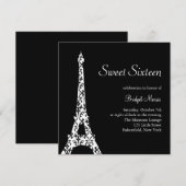 Tres Paris Sweet sixteen Invitation d'anniversaire (Devant / Derrière)
