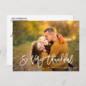 très reconnaissant | Carte postale Thanksgiving (Devant / Derrière)