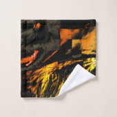 Très rustique brûlé doré, dessin en mosaïque abstr (Gant de toilette)