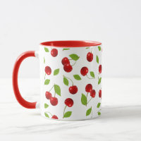 Très tasse de cerise - sur le blanc