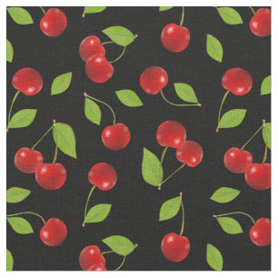 Très tissu de cerise - sur le noir
