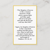 Trésor dans une carte de prière de terrain (Dos)