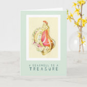 Trésor de coquillages Carte pliée 5x7 (Fleur jaune)