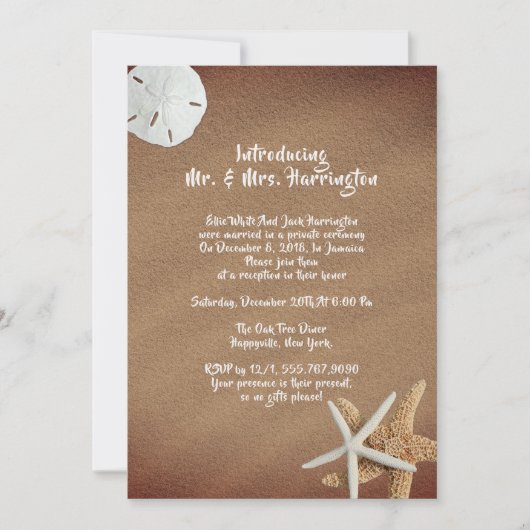 Trésor de mer Starfish Mariage Invitation d'accuei (Devant)