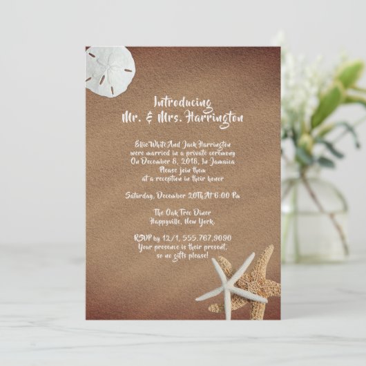 Trésor de mer Starfish Mariage Invitation d'accuei (Debout devant)