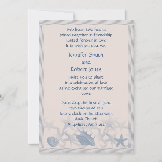 Trésor du Faire-part de mariage de la mer (Devant)