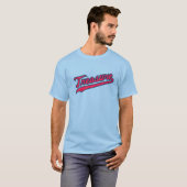 Trésor Jersey Script Design Poudre bleu T-shirt (Devant entier)