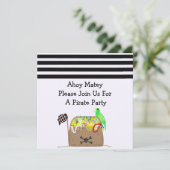 Trésor Poitrine Pirate Anniversaire Invitation (Debout devant)