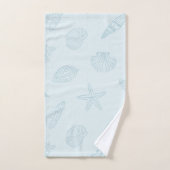 Trésors côtiers Bleu de mer (Serviette à main)