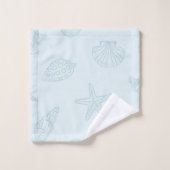 Trésors côtiers Bleu de mer (Gant de toilette)