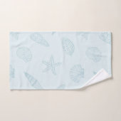 Trésors côtiers Bleu de mer (Serviette à main)