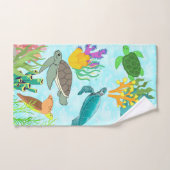 Trésors Sous-Mer Tortues Et Coraux (Serviette à main)