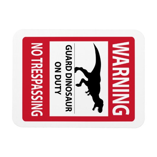Trespassing-teken (T-Rex) Magneet (Horizontaal)