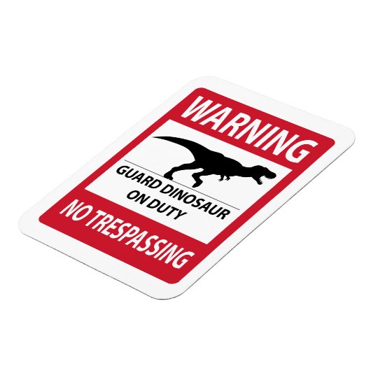 Trespassing-teken (T-Rex) Magneet (Linkerzijde)