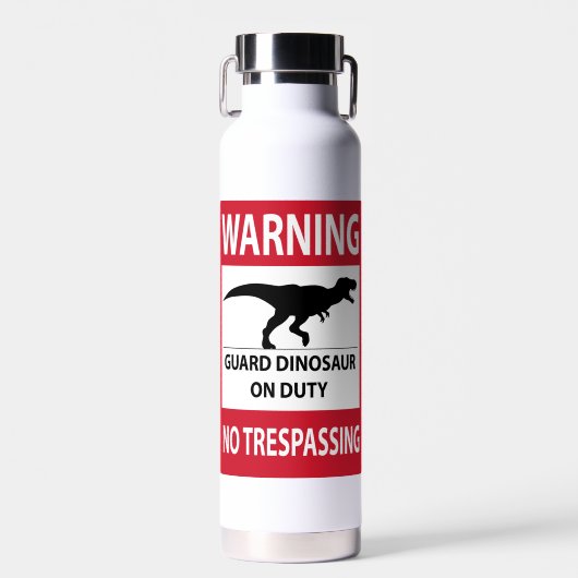 Trespassing-teken (T-Rex) Waterfles (Voorkant)
