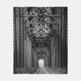 Trestle Bridge in zwart-wit Fleece Deken