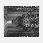 Trestle Bridge in zwart-wit Fleece Deken (Voorkant (Horizontaal))