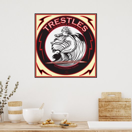 TRESTLES SAN CLEMENTE CALIFORNIA SURFING POSTER (Keuken)