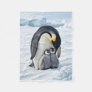 Treurige Adorable Pinguïns In Sneeuw Vliesdeken Fleece Deken