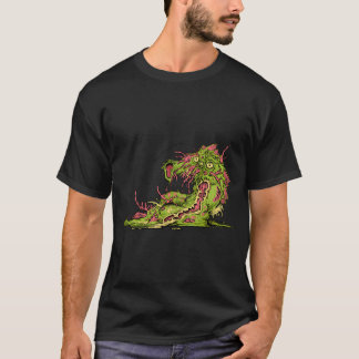 Treurige cartoon mutant vis wezen vraagt om vriend t-shirt