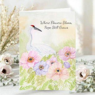 Treurige Kraanvogel met Anemonen  Kaart
