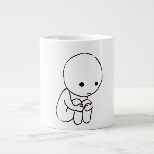 Treurige Stemming Esthetische Koffiemok Extra Grote Beker (Voorkant)