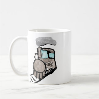 Treurige waterverf trein illustratie koffiemok