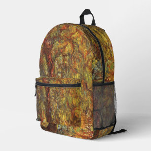Treurwilg door Claude Monet, Vintage Fine Art Bedrukte Rugzak