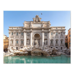 Trevi Fontein in de vroege ochtend - Rome, Italië Foto Afdruk