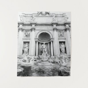 Trevi-fontein in Rome in zwart-wit #1 #reis Wandkleed