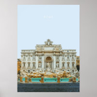 Trevi-fontein in Rome Travel Artwork