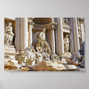 Trevi fontein metaal ornament poster