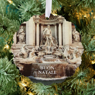 Trevi Fontein Papier Kerstmis foto ornament