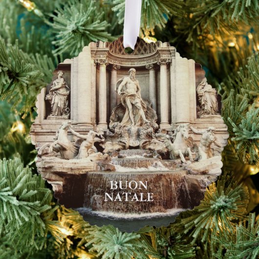Trevi Fontein Papier Kerstmis foto ornament (Insitu (Drie))