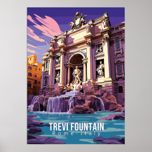 Trevi Fontein, reizen kunst poster