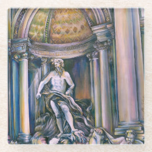 Trevi fontein, Rome Glazen Onderzetter