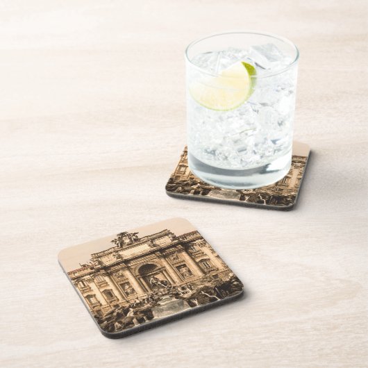 Trevi-fontein, Rome, Lazio, Italië Drankjes Onderzetter (Rechterzijde)