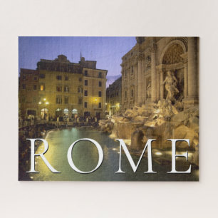Trevi-fontein 's nachts Rome, Lazio, Italië Legpuzzel