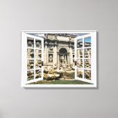 Trevi Fontein Uitzicht Fake Window Canvas Afdruk (Voorkant)