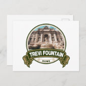 Trevi Fountain Rome Italy Badge Briefkaart (Voorkant / Achterkant)