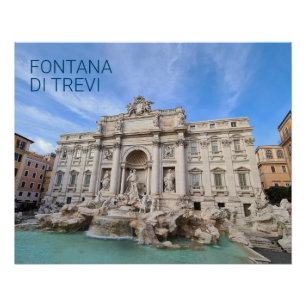 Trevi Fountain Rome Italy Holiday Panorama Perfect Poster