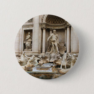 Trevi Fountain Rome Italy Revel Photo Ronde Button 5,7 Cm