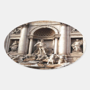 Trevi Fountain Rome Italy Travel Ovale Sticker
