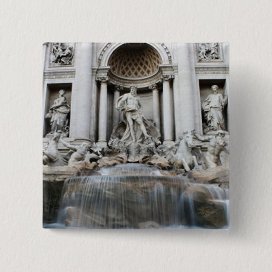 Trevi Fountain Rome Vierkante Button 5,1 Cm (Voorkant)