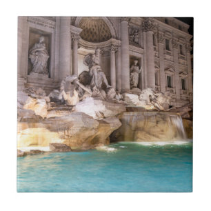 Trevi gif 's nachts - Rome, Italië Tegeltje