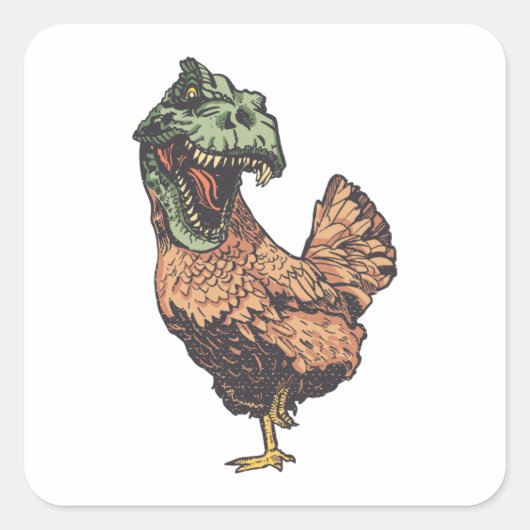 TREX CHICKEN VIERKANTE STICKER (Voorkant)