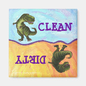 TRex Dino-hoofden en Tails Dirty Clean Dishwas Magneet (Voorkant)