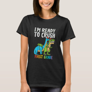 Trex Dinos klaar om 1st graad 1st grade eerste dag T-shirt
